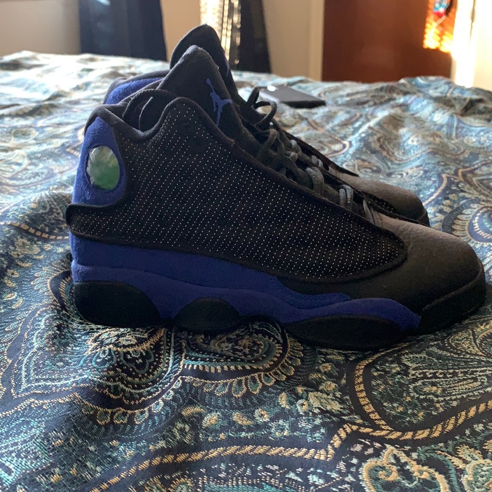Air Jordan Retro 13 for kids size 4Y in black and blue
